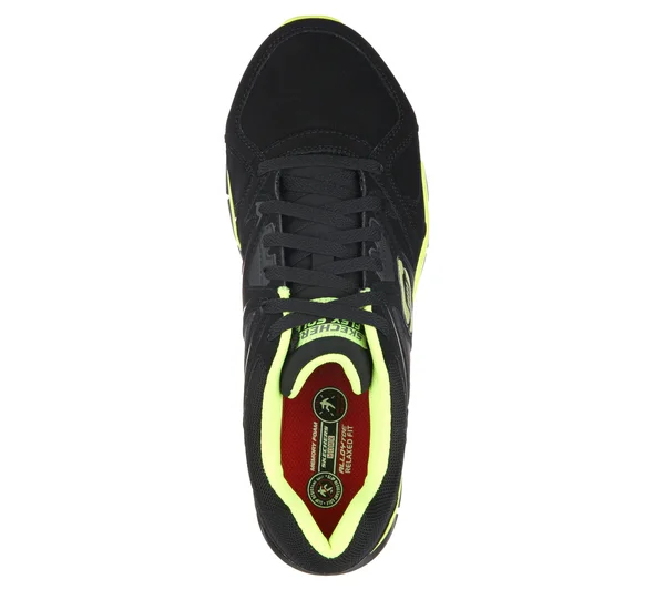Men's Skechers Work Relaxed Fit Synergy Ekron Alloy Toe Lace Up - Size: 11, Black