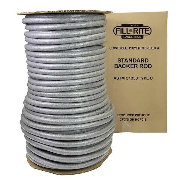 Fill-Rite Pre-Caulking Filler Rope Backer Rod Roll Bulk, 1, 550 Feet Length x 5/8 inch Width, Grey Filler Rope
