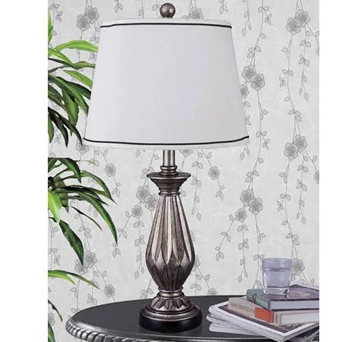 Fangio Lighting 26in. Antique Resin Table Lamp Silver
