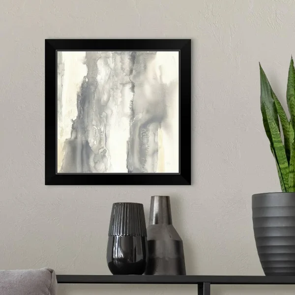 Pale Taupe II - Black Framed Wall Art, 16x16, Great Big Canvas