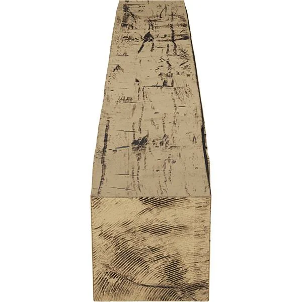 Ekena Millwork MANUHH04X08X48NG 4x22H x 8x22D x 48x22W Hand Hewn Faux Wood Fireplace Mantel - Natural Golden Oak