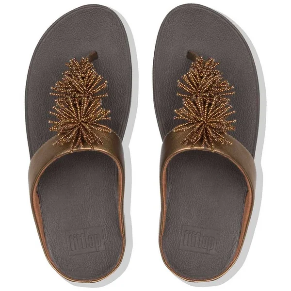 Fitflop Fino Bead Pompom - Brown - Flip-Flops