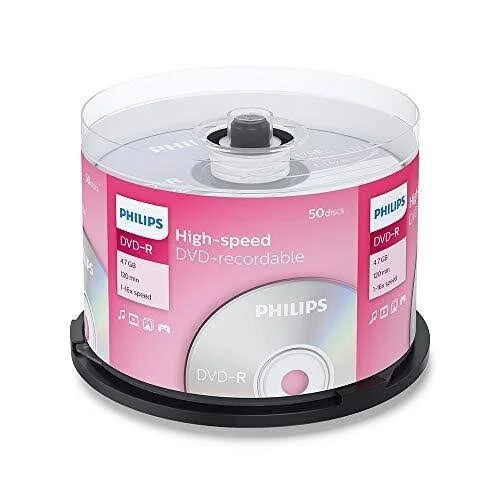 Philips 50 DVD-R 4.7GB 16x SP One Size