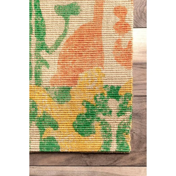 nuLOOM Natural Machine Woven Paisley Jute Area Rug - 4& x 6&