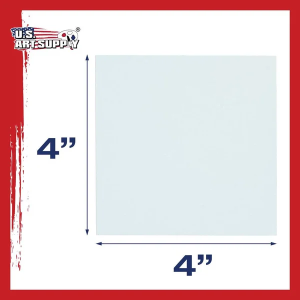 US Art Supply 4 x 4 inch Professional Artist Quality Acid Free Canvas Panels 8 - 12-Packs (1 Full Case of 96 Single Canvas Panel