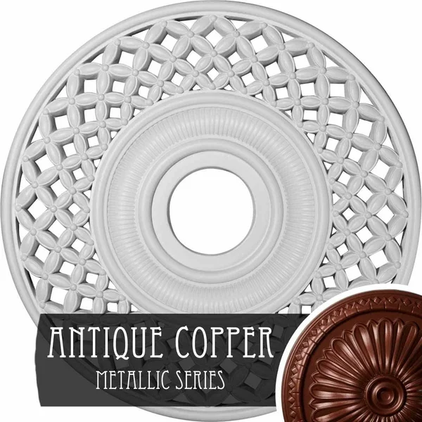 22 1/4 inchod x 4 3/4 inchid x 1 1/4 inchp Robin Ceiling Medallion (Fits Canopies Up to 6 1/4 inch) - Hand-Painted Iridescent Gol
