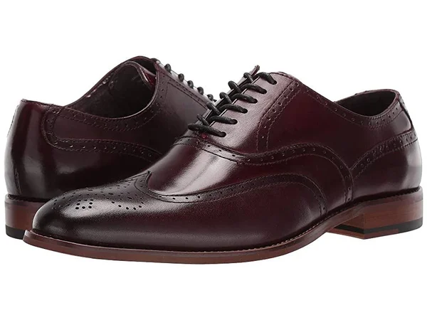 Stacy Adams Men's Dunbar Wingtip Oxford Burgundy 10.5