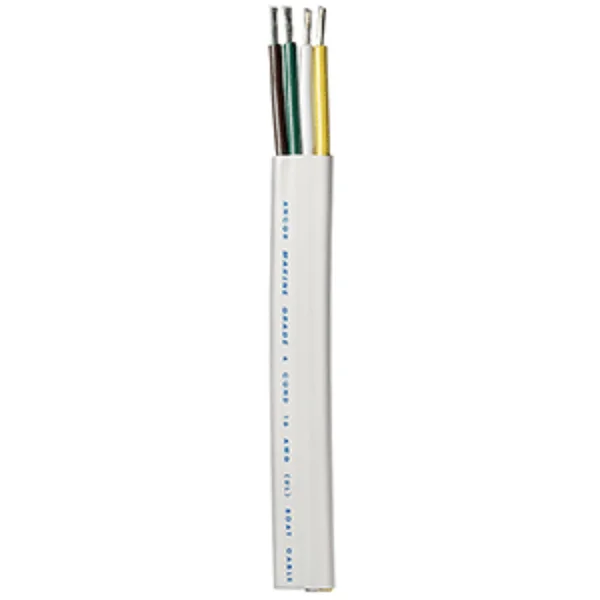 Ancor Trailer Cable - 16/4 AWG Yellow/White/Green/Brown Flat 100&