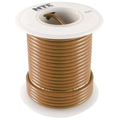 NTE Electronics WH612-01-1000 Hook Up Wire 600V Stranded 12 Gauge Brown 1000&