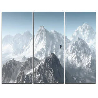 Designart Hot Air Balloon Flying - 3 Piece Photographic Print on Wrapped Canvas Set