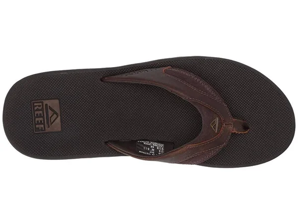 Reef Men's Leather Fanning Dark Brown - 8