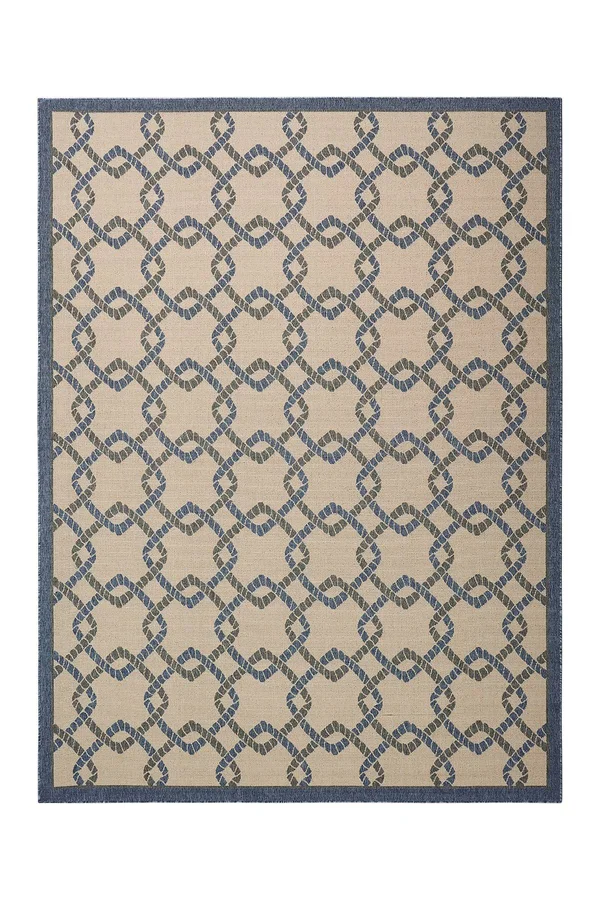 Nourison Caribbean Ivory Blue Indoor/Outdoor Area Rug