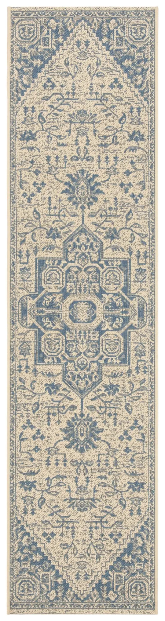 Safavieh Beach House Blue/Cream 9 ft. x 12 ft. Indoor/Outdoor Area Rug