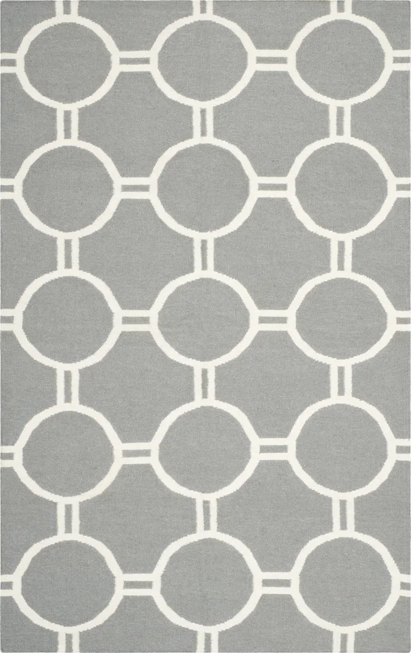 Safavieh 9& x 12& Dhurries DHU636B Grey - Ivory Rug