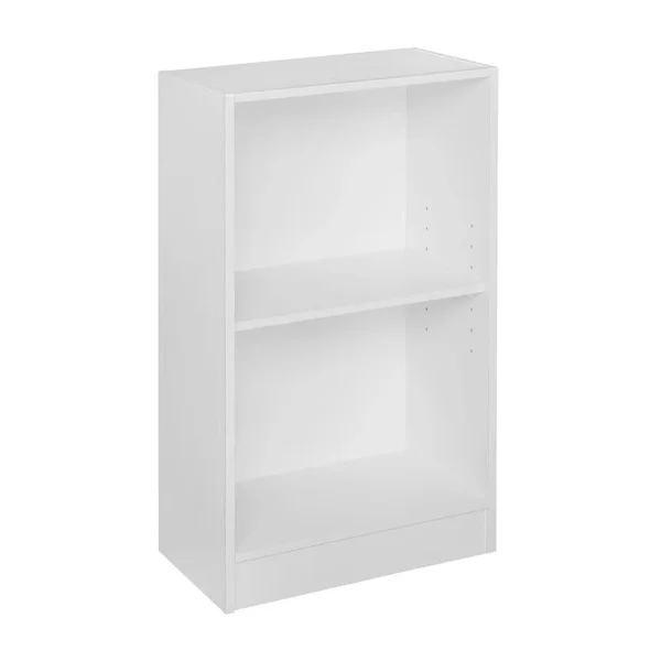 Brasas White Wood Grain Two-Shelf Bookcase
