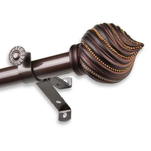 InStyleDesign Mya Adjustable Curtain Rod - 48 to 84 inch - Black