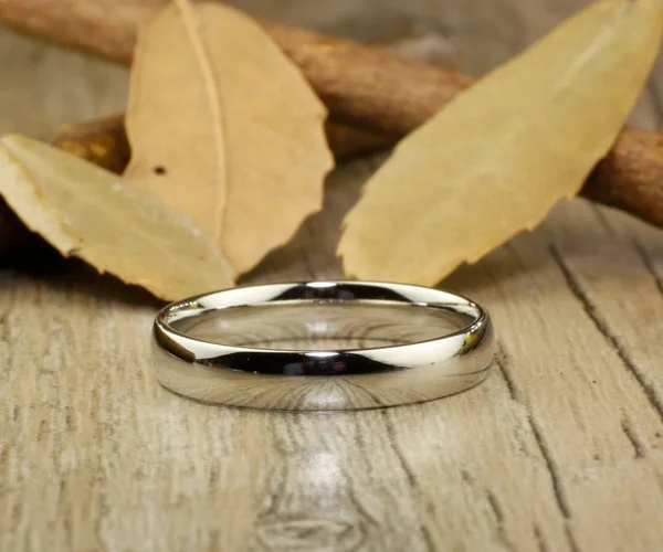 His and Hers Matching White Gold Polish Wedding Bands Rings 6mm and 4mm Wide Titanium Rings Set