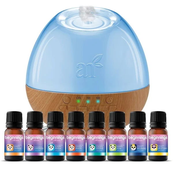 Sound Machine Oil Diffuser + 8 Natural Essential Oil Blends for Babies (10ml)