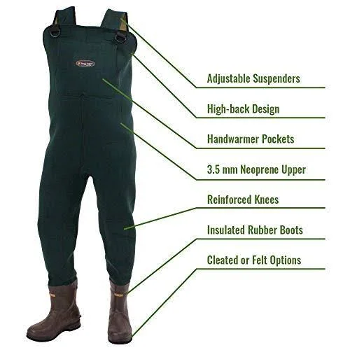 Frogg Toggs Amphib Neoprene Chest Wader - Size: 8, Green
