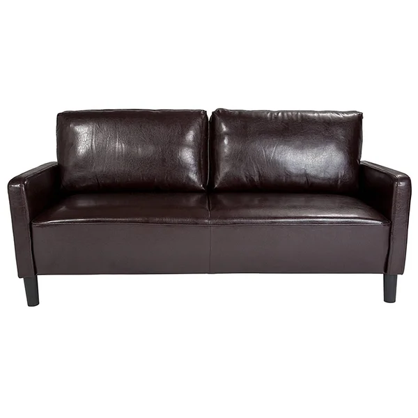 Springfield Modern Brown Leather Sofa (Bonded Leather)