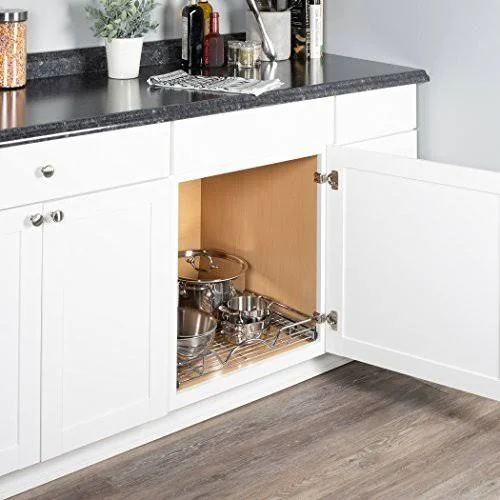 Richards Homewares 220110 Chrome One Tier 20x22W x 21x22D, Slide Out Kitchen Cabinet