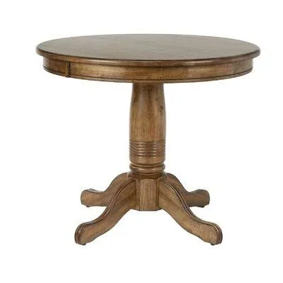 Rutledge Rubber Solid Wood Dining Table Rosecliff Heights Color: Rustic Brown