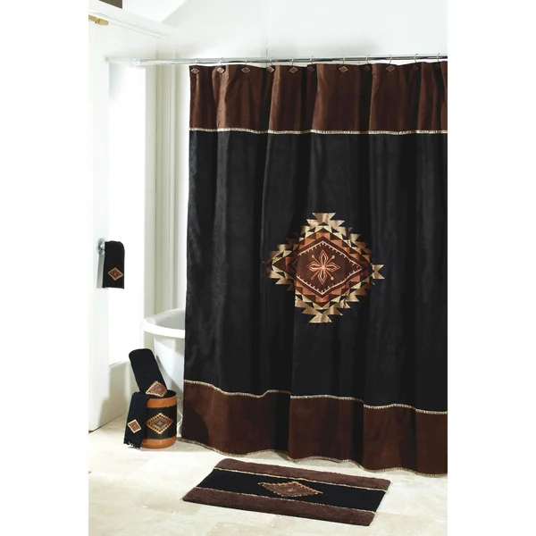Avanti Mojave Fabric Shower Curtain, Black