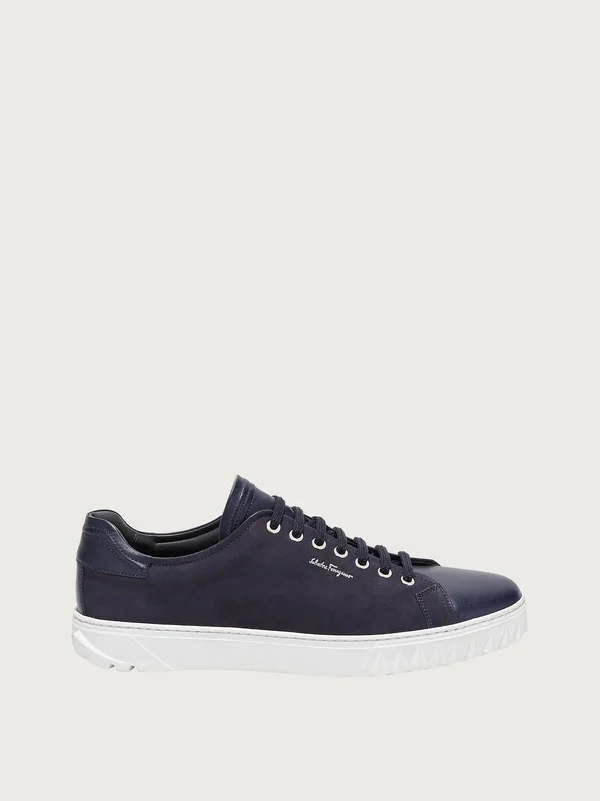 Salvatore Ferragamo Men's Leather Low-top Sneakers Blue