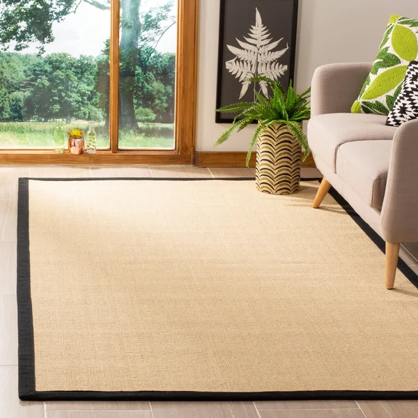 Safavieh NF131A Natural Fiber Beige - Black Area Rug - 8& x 10&