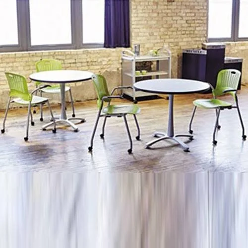 Safco Cha-Cha Sitting Height Table Base - X-Style, Steel, 29x22 High, Metallic Gray