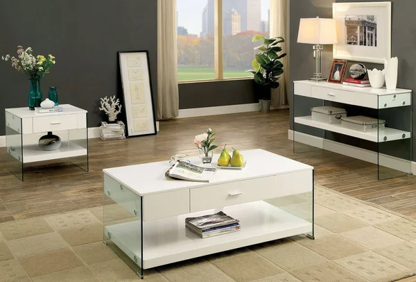 Furniture of America Raya White Sofa Table CM4451WH-S