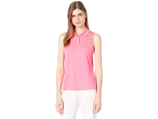 Nike Women's Dri-Fit Victory Sleeveless Golf Polo, XL, Hyper Pink
