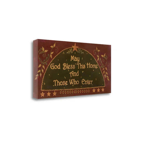 Tangletown Fine Art May God Bless This Home by Jo Moulton, Giclee Print on Wrap Canvas, 47x24x22