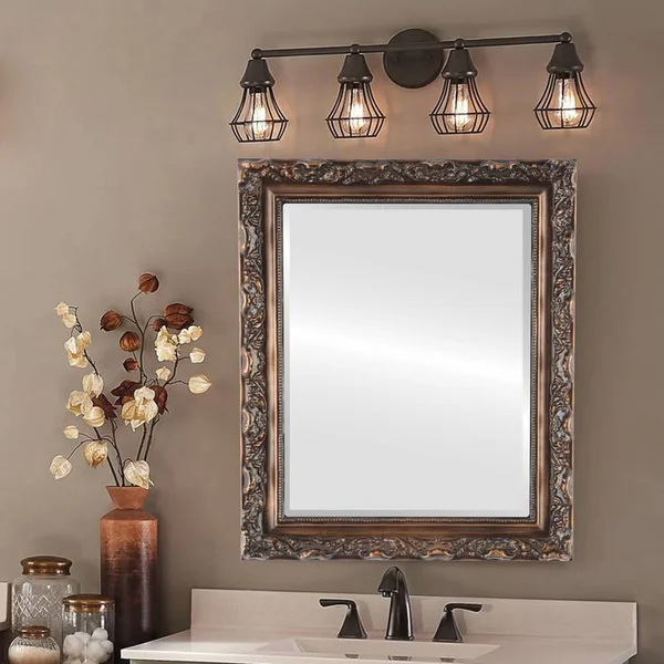 Rome Framed Rectangle Mirror - Sunset Gold