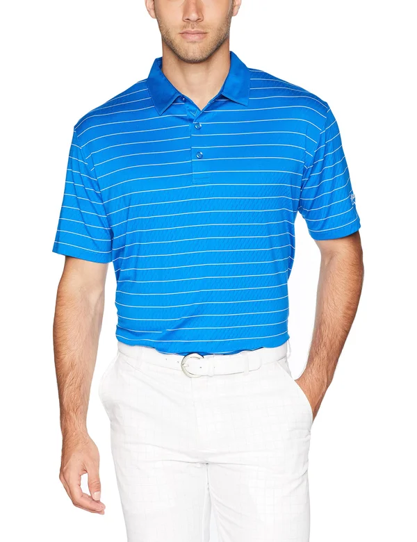 Callaway Men's Ventilated Stripe Golf Polo - XXXL, Blue