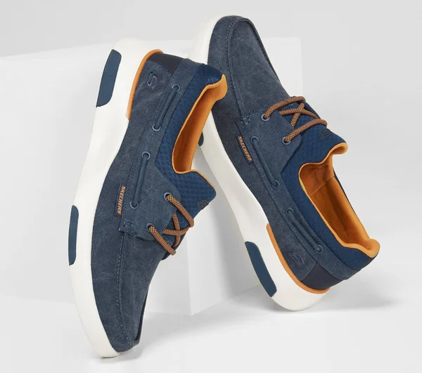 Skechers Men's Bellinger - Garmo Boat Shoes, Navy, 10.5
