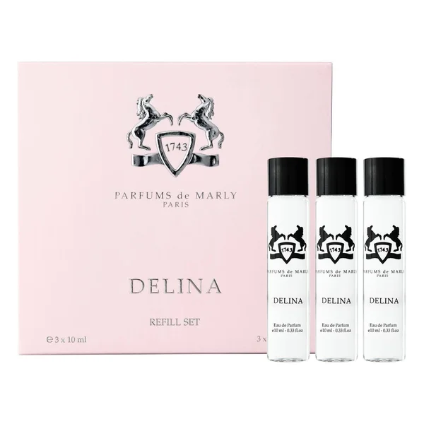 Delina by Parfums De Marly 3 x .34 oz Three Eau De Parfum Spray Refills for Women.