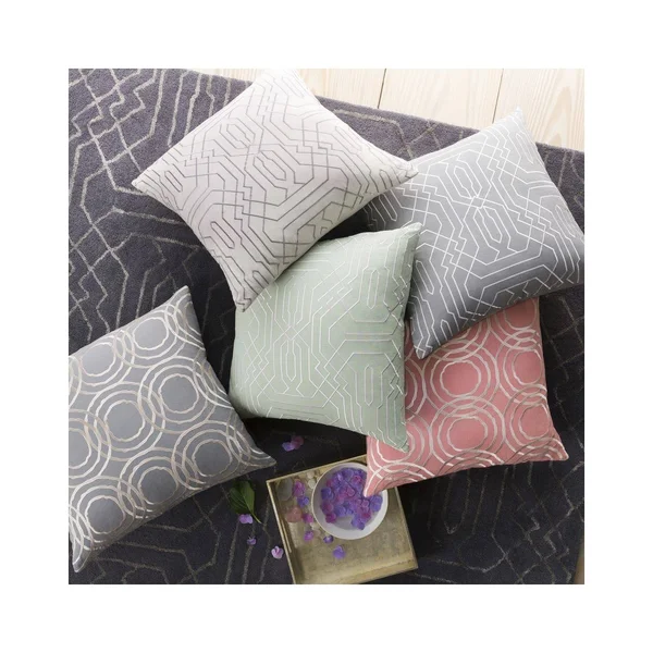 Surya RDW009-2020D Ridgewood 20 x 20 inch Mint and White Pillow