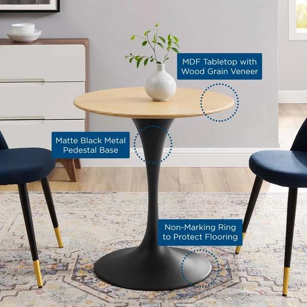 Modway Lippa 28x22 Wood Dining Table EEI-4861 - Black Natural