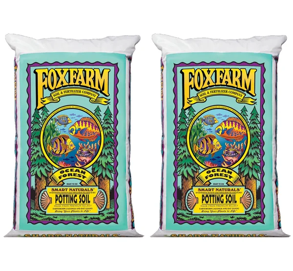 (2) FoxFarm Fx14000 Ocean Forest Garden Potting Soil Bags 6.3-6.8 Ph 3 Cu ft