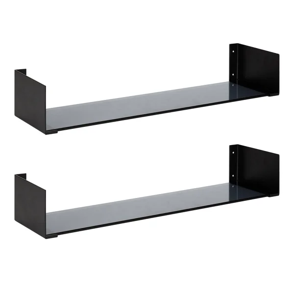 Kate and Laurel Rodi Wall Shelf Set - 2 Piece - Black