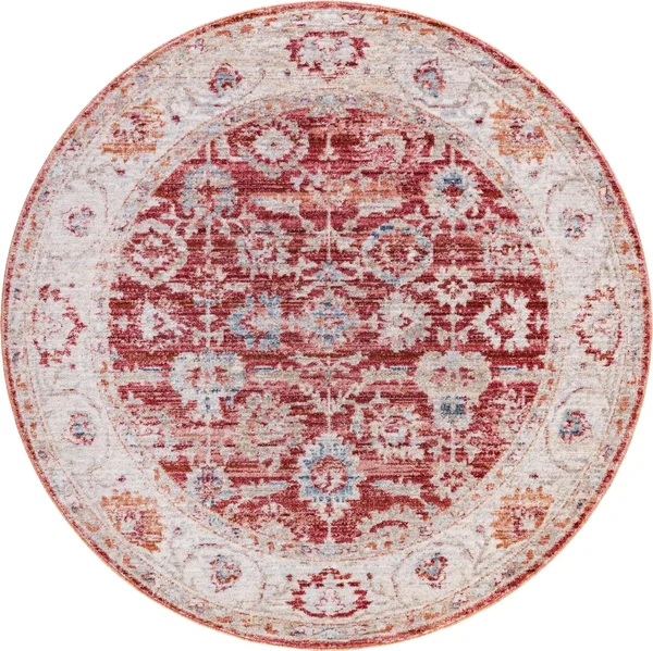 Noble Alexander Rug Red, Round 4& x 4&