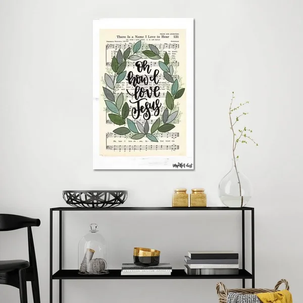iCanvas Oh How I Love Jesus Art by Imperfect Dust Canvas Art Wall Decor ( Music > Song Lyrics art)