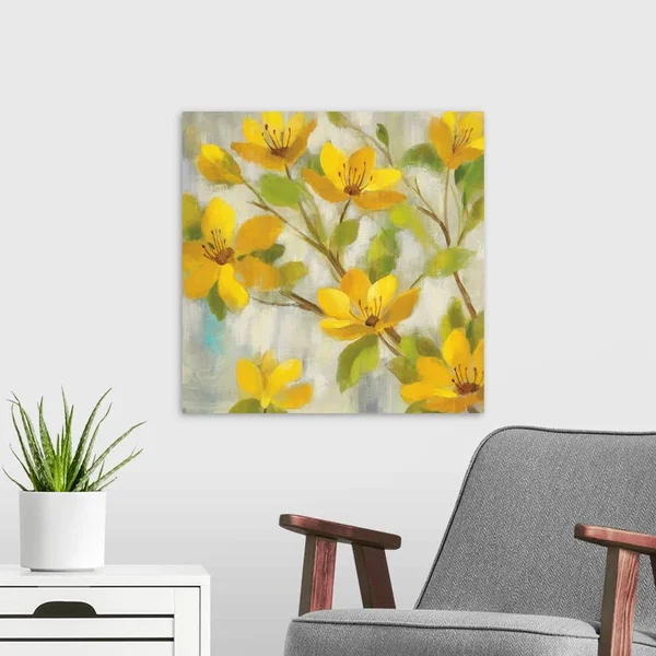 Golden Bloom I, Large Solid-Faced Canvas Wall Art Print, Great Big Canvas