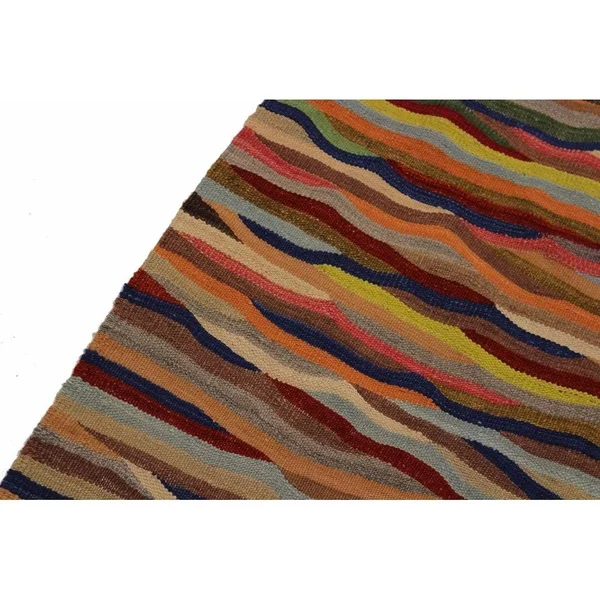 Geometric Kilim Brock Red Blue Hand Woven Area Rugs 5x7