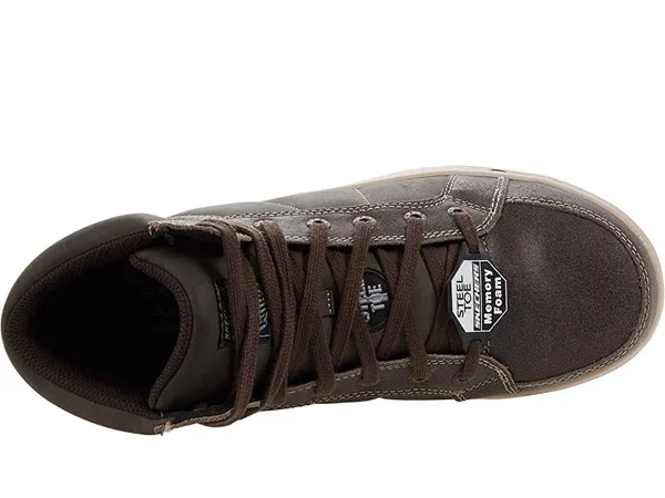 Skechers Men's Work Watab Stirling Steel Toe High Top, Chocolate