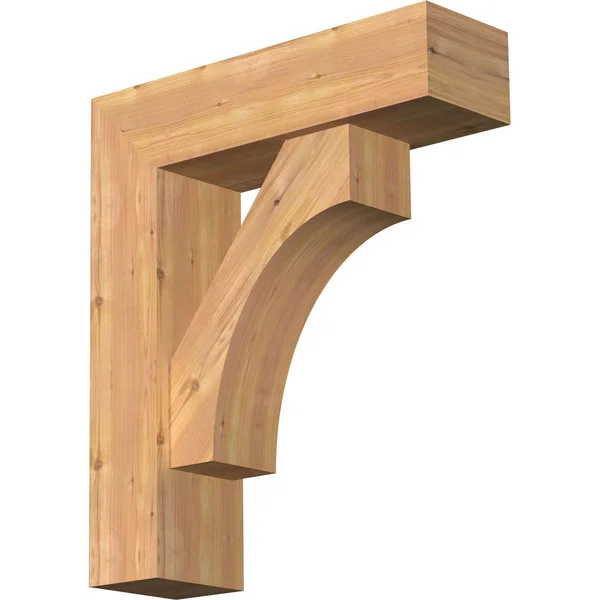 Ekena Millwork 1464479 7 1/2x22W x 26x22D x 30x22H Westlake Block Smooth Bracket w/ Offset Brace - Western Red Cedar
