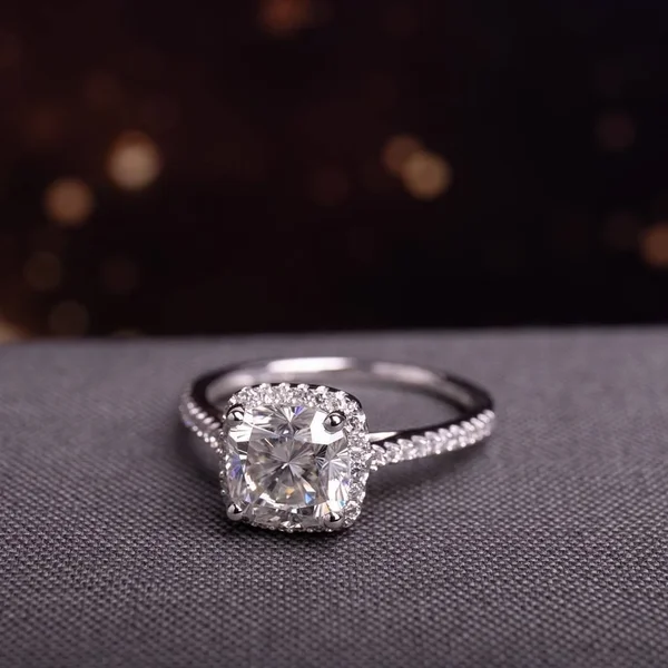 Miadora 14K White Gold Moissanite and Diamond Engagement Ring (Size: 10) - Women's