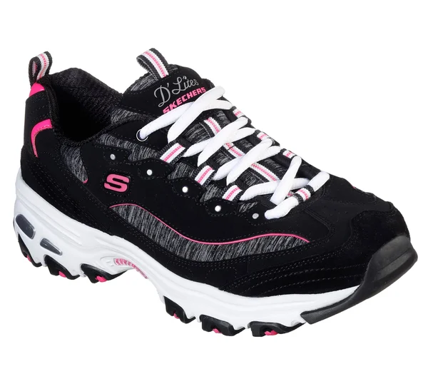 Skechers Women's D&Lites - Me Time Athletic Shoes, Black 7.5
