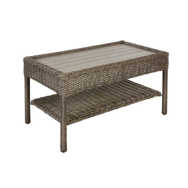 Hampton Bay Cambridge Gray Wicker Outdoor Coffee Table 65-17148G5
